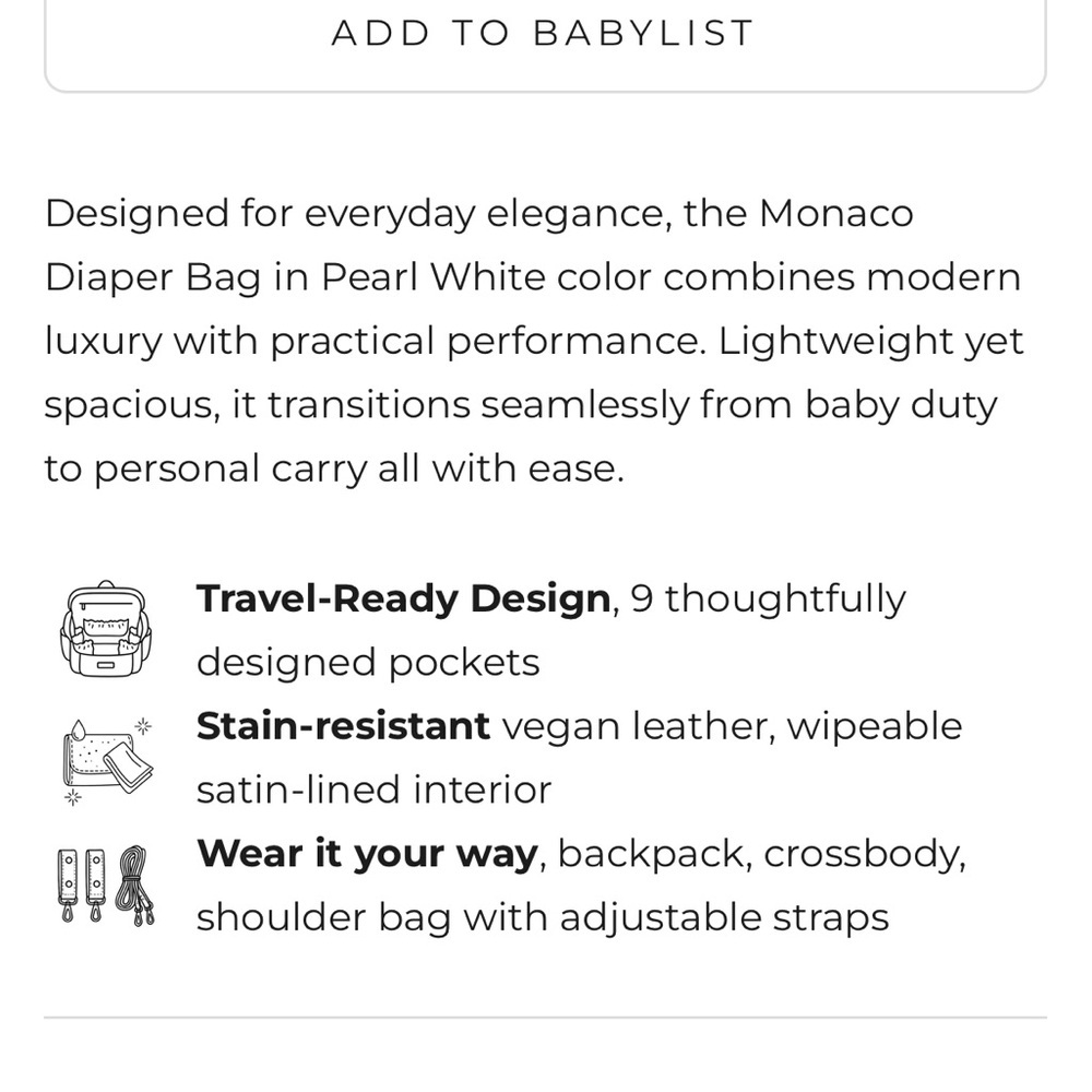 Luli Bebé Monaco Faux Leather Diaper Backpack - Picture 11 of 11